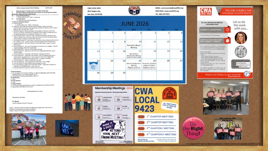 June 2026 Union Corkboard